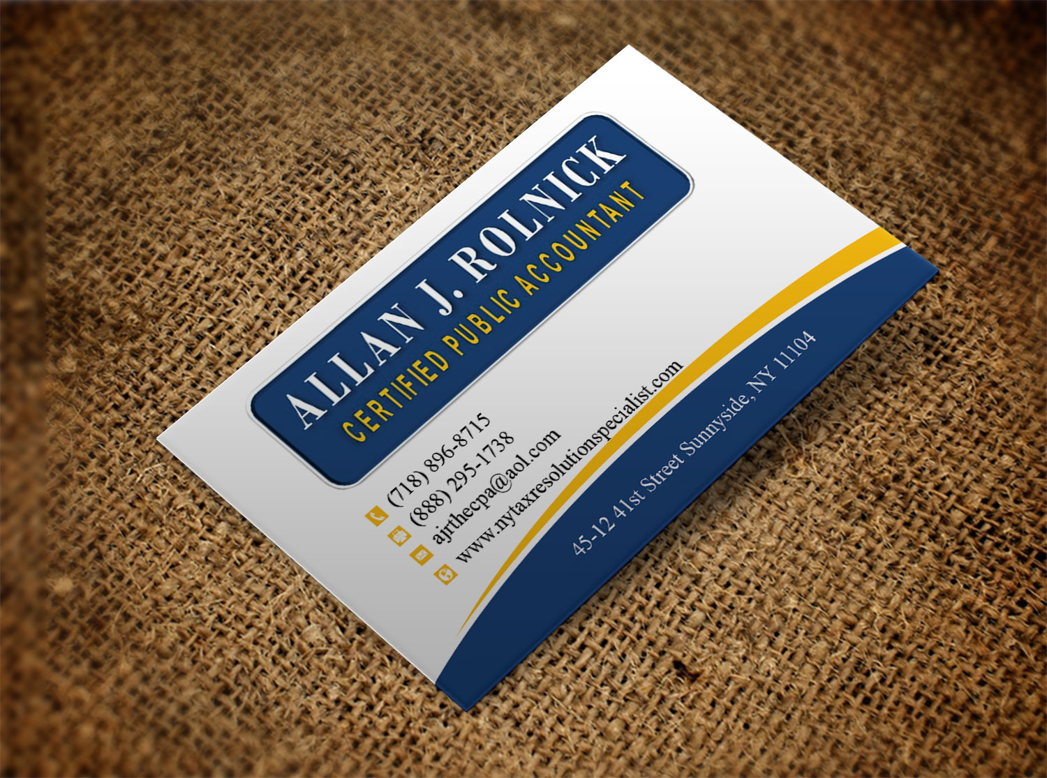 Business Card Design by Lanka Ama for Allan J Rolnick, CPA | Design #9264643