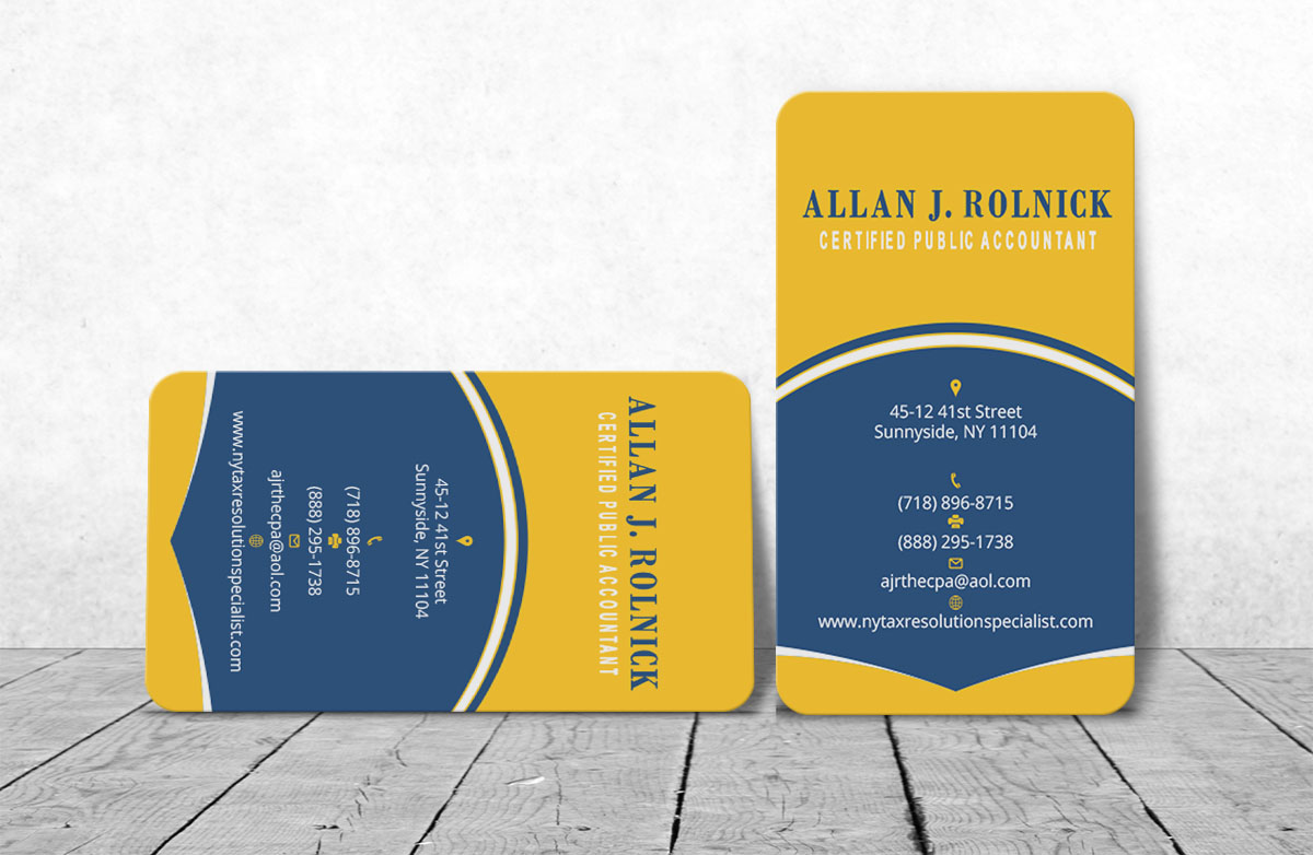 Design de Carte de Visite par Verified artistry (Design garden) pour Allan J Rolnick, CPA | Design #9273833