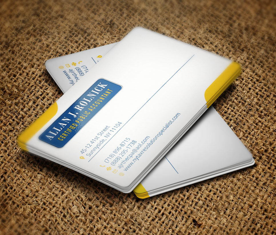 Design de Carte de Visite par Verified artistry (Design garden) pour Allan J Rolnick, CPA | Design #9273835