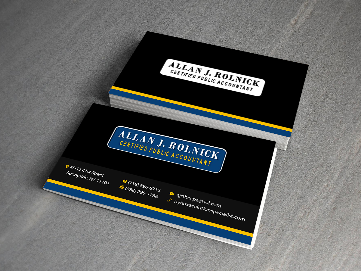 Business Card Design by Creations Box 2015 for Allan J Rolnick, CPA | Design #9269285