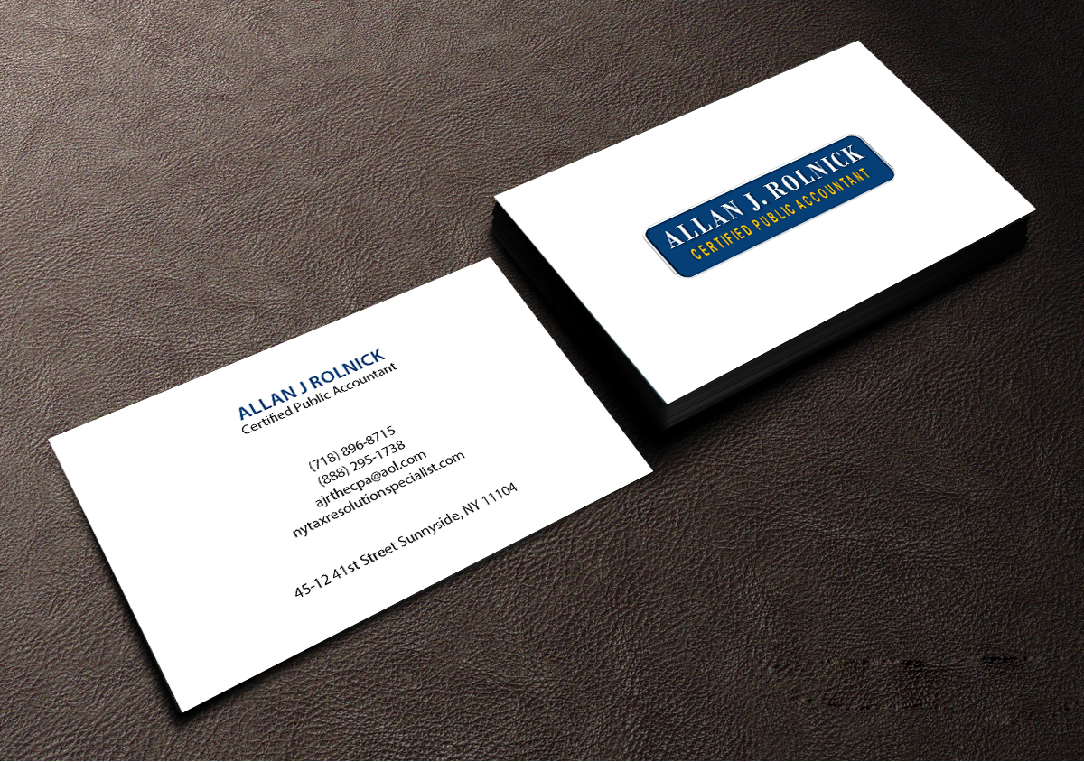 Business Card Design by Creations Box 2015 for Allan J Rolnick, CPA | Design #9269286