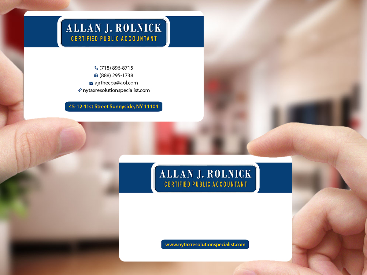 Business Card Design by Creations Box 2015 for Allan J Rolnick, CPA | Design #9269295