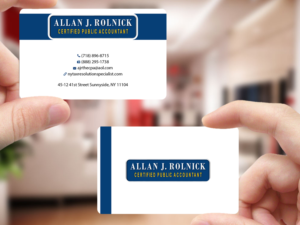 Business Card Design by Creations Box 2015 for Allan J Rolnick, CPA | Design: #9269304