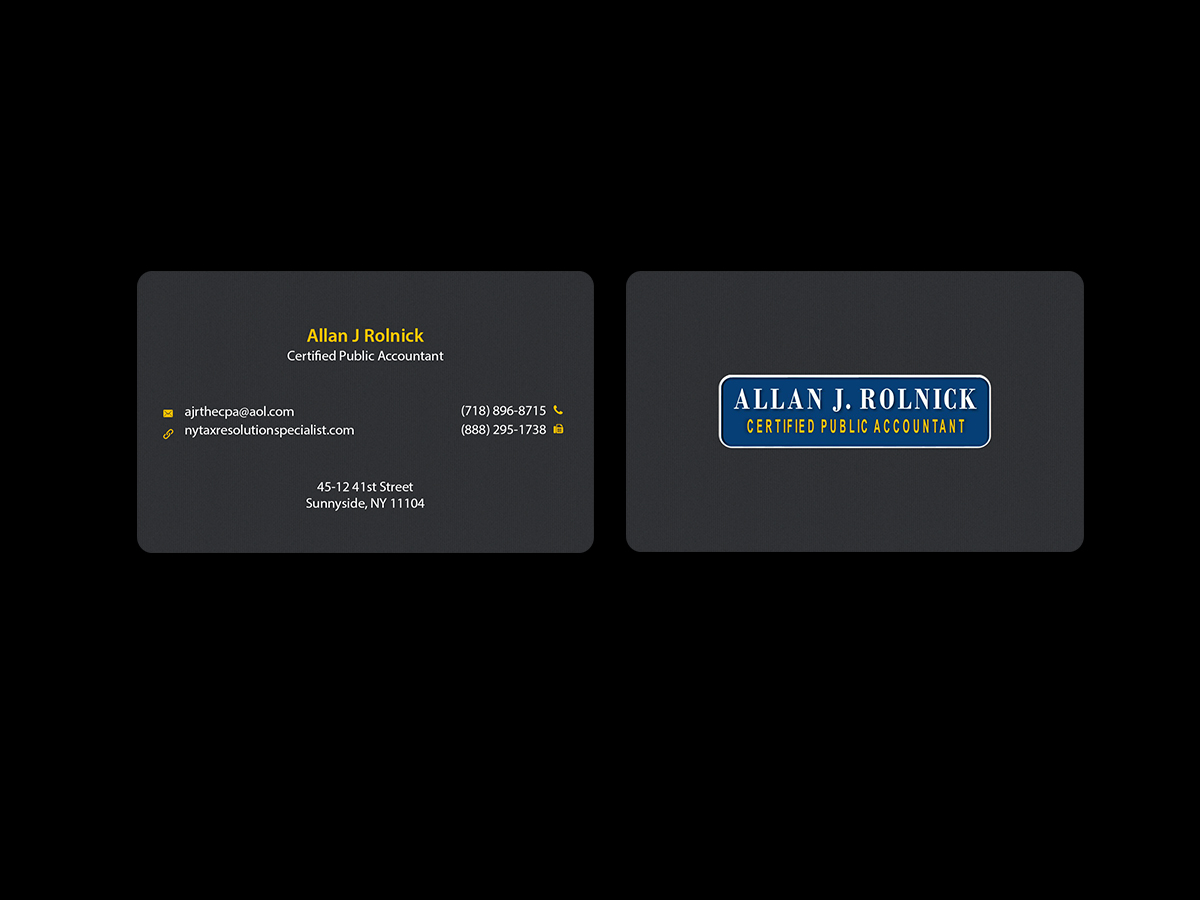 Business Card Design by Creations Box 2015 for Allan J Rolnick, CPA | Design #9269319