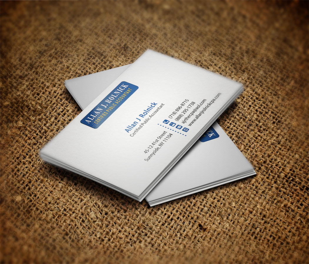 Business Card Design by zillurrahman800 for Allan J Rolnick, CPA | Design #9262276