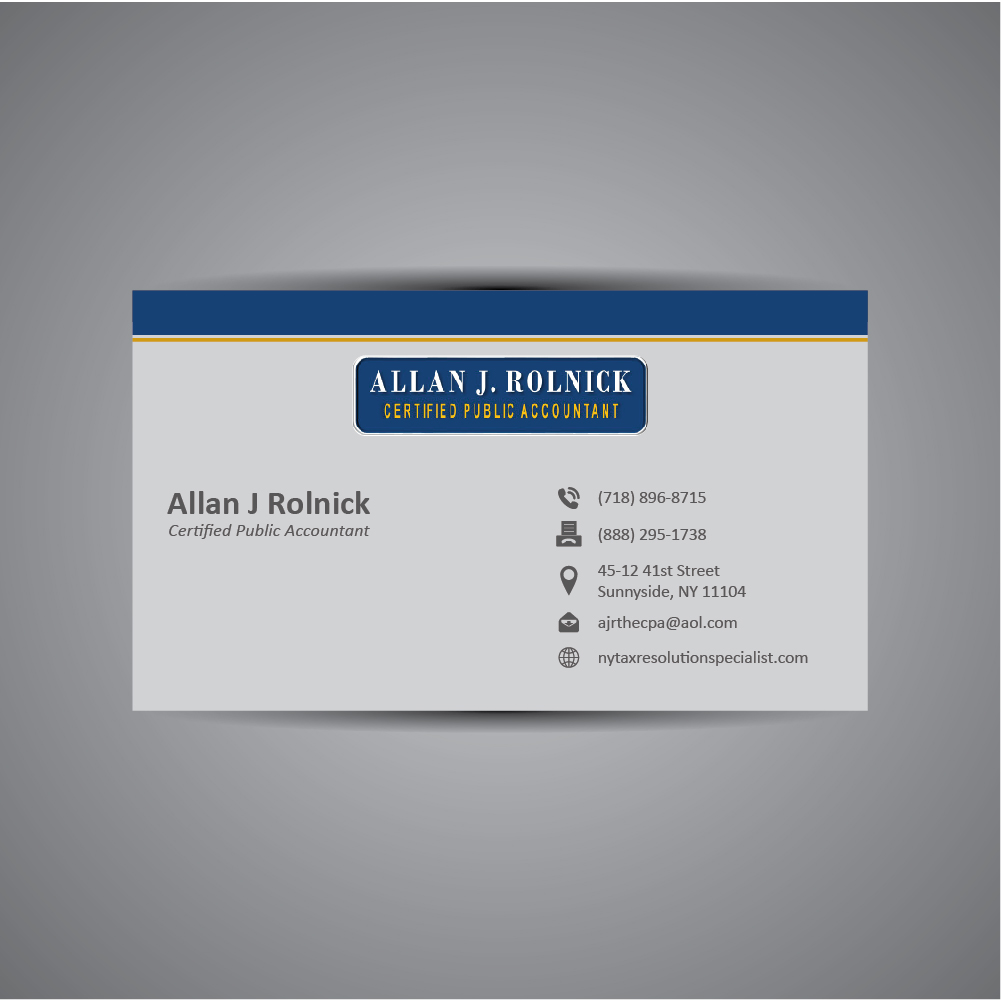Business Card Design by Creative Pixel Boxes for Allan J Rolnick, CPA | Design #9262364