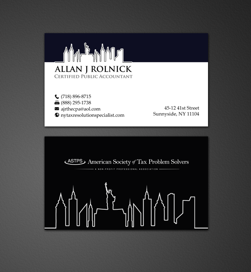 Business Card Design by chandrayaan.creative for Allan J Rolnick, CPA | Design #9268764
