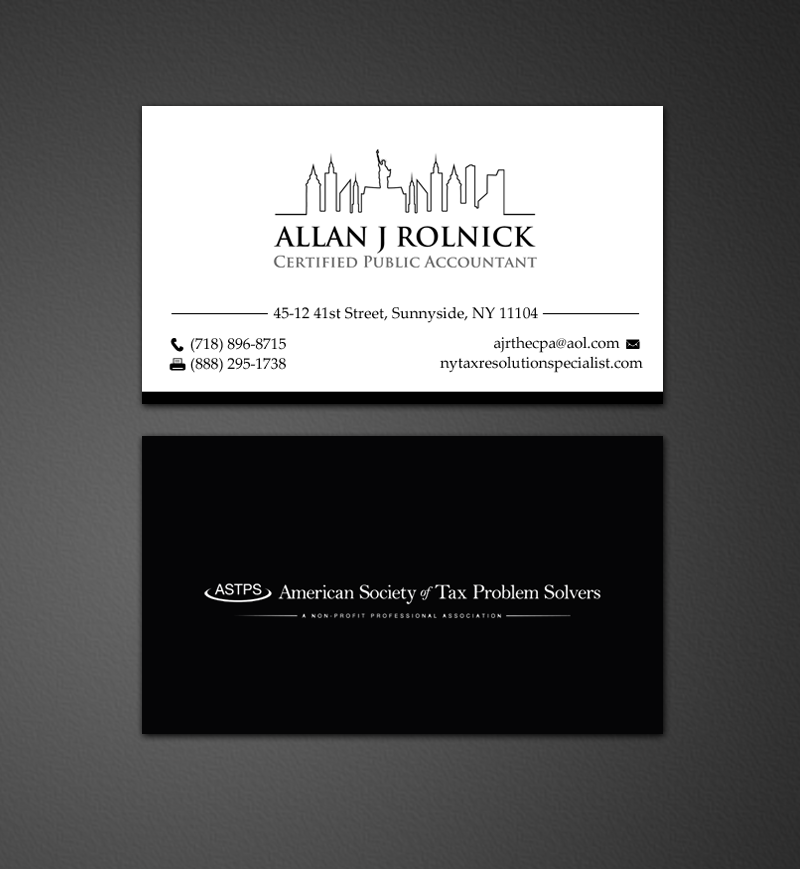 Business Card Design by chandrayaan.creative for Allan J Rolnick, CPA | Design #9268769