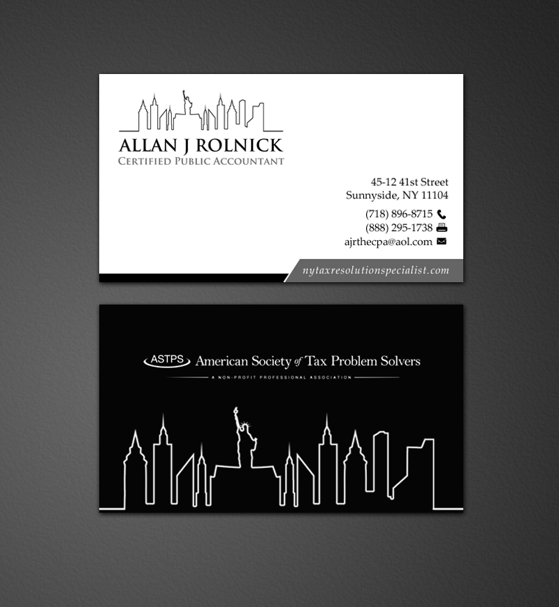 Business Card Design by chandrayaan.creative for Allan J Rolnick, CPA | Design #9268771