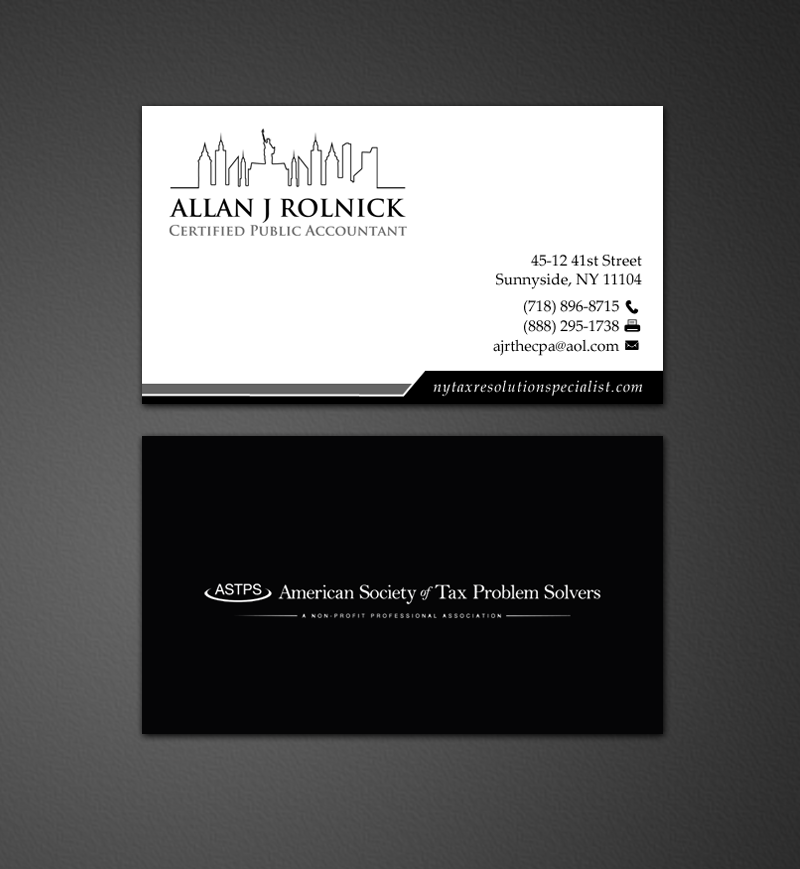 Business Card Design by chandrayaan.creative for Allan J Rolnick, CPA | Design #9268772