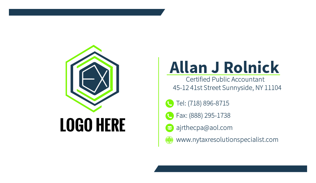 Diseño de Tarjeta de Presentación por Imran Samoon para Allan J Rolnick, CPA | Diseño #9354876