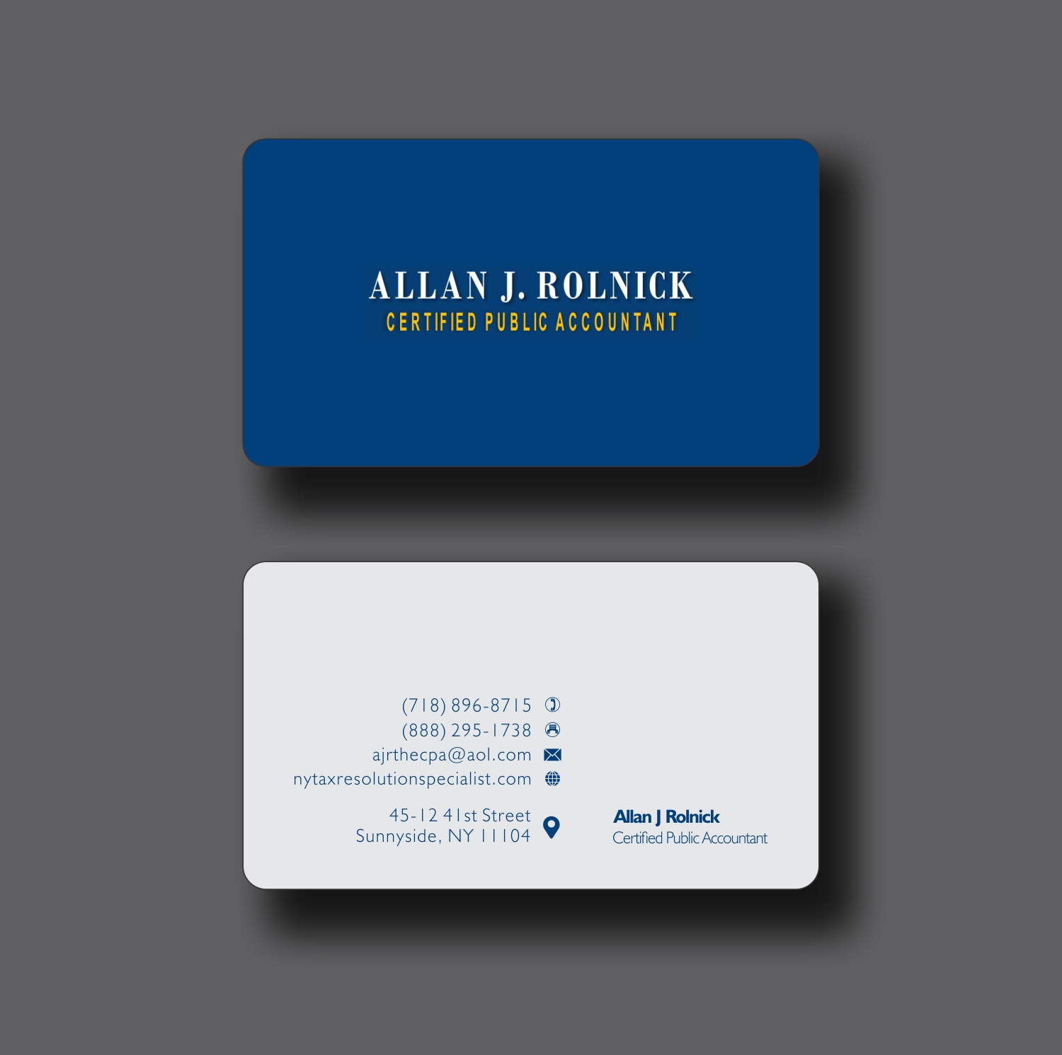 Business Card Design by vikas naik for Allan J Rolnick, CPA | Design #9321499