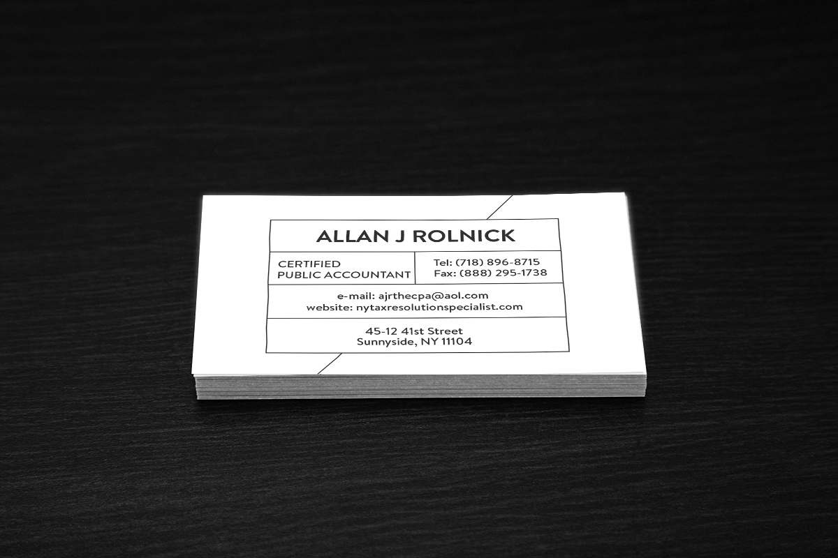 Business Card Design by isabel.paoli for Allan J Rolnick, CPA | Design #9285568