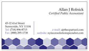 Business Card Design by Nimo_Designs for Allan J Rolnick, CPA | Design: #9323653