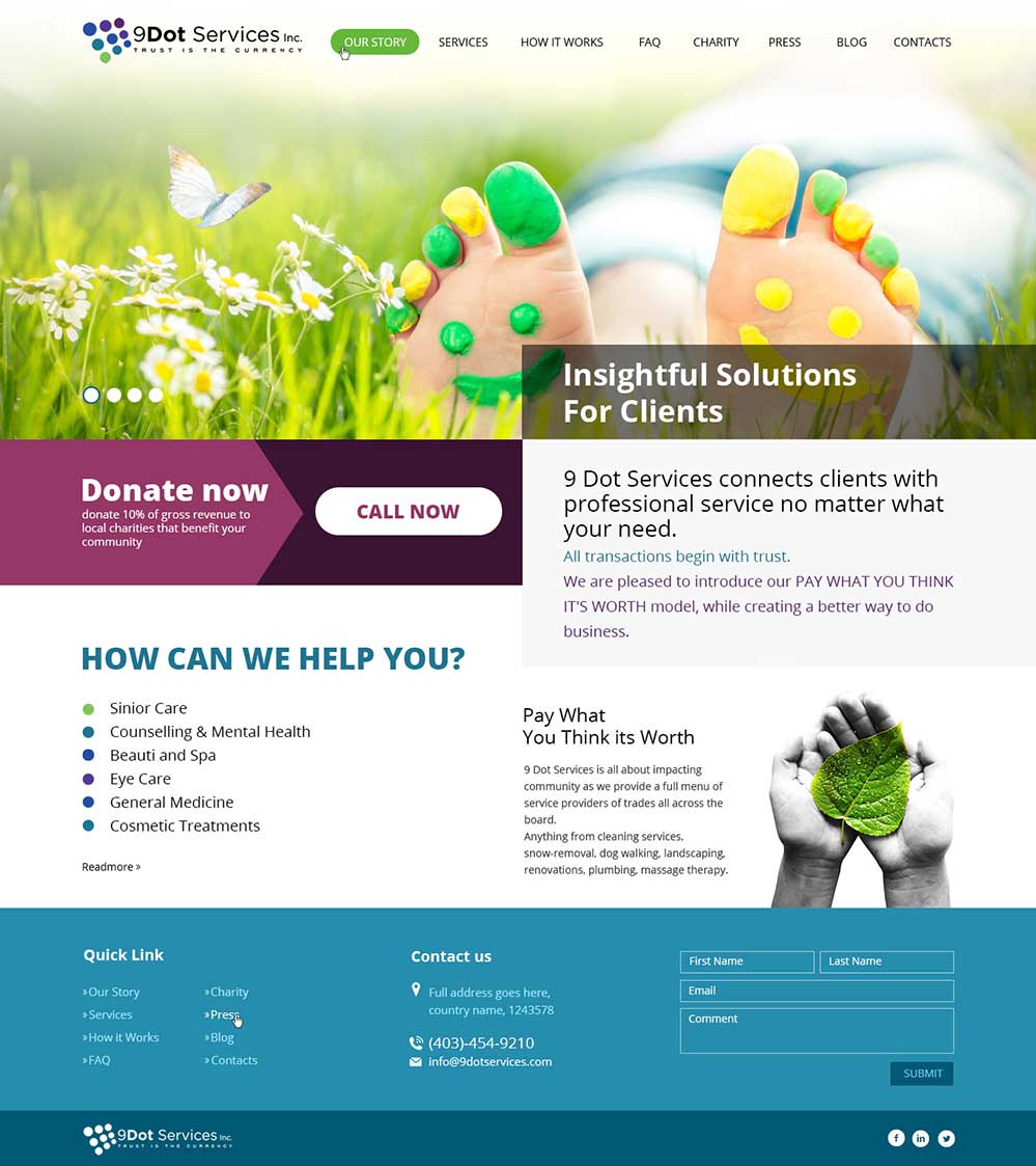 Web Design by anushka_snigdha for 9 Dot Services Inc. | Design #9289037