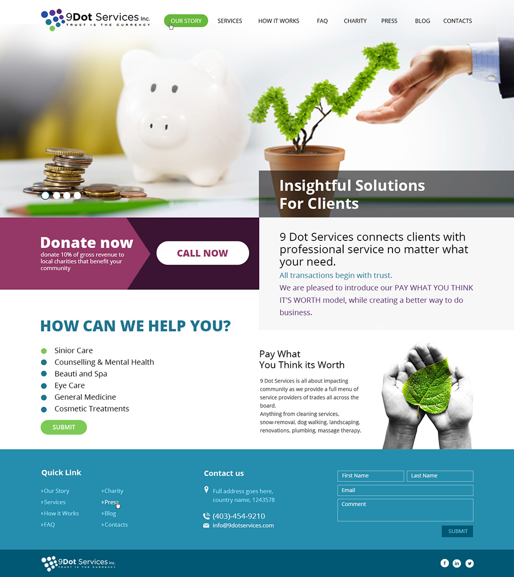 Web Design by anushka_snigdha for 9 Dot Services Inc. | Design #9305501