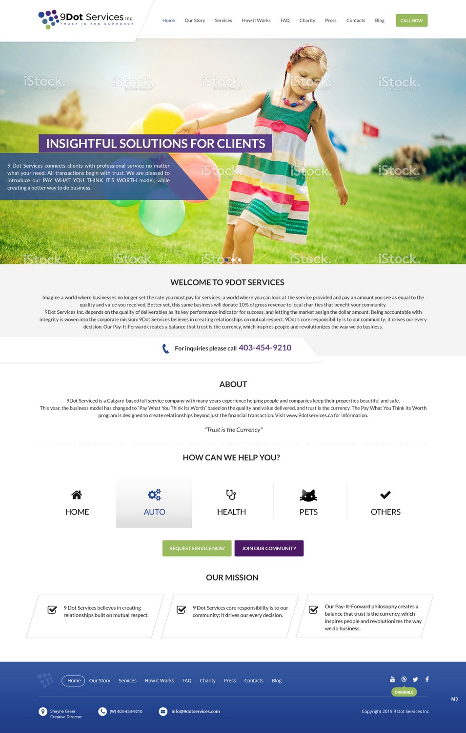 Web Design by pb for 9 Dot Services Inc. | Design #9290157