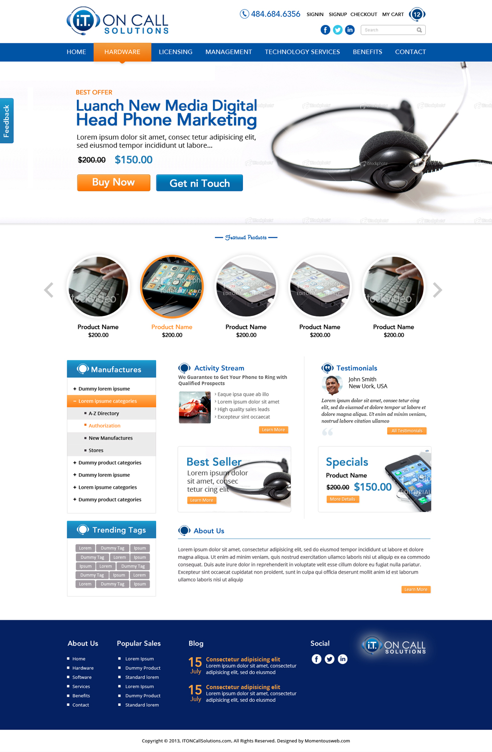 Web Design by AVROM for I. T. On Call | Design #2079356