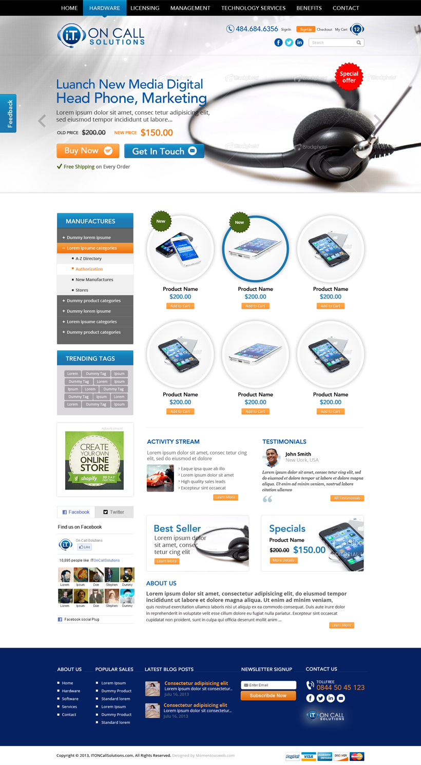 Diseño Web por AVROM para I. T. On Call | Diseño #2083777