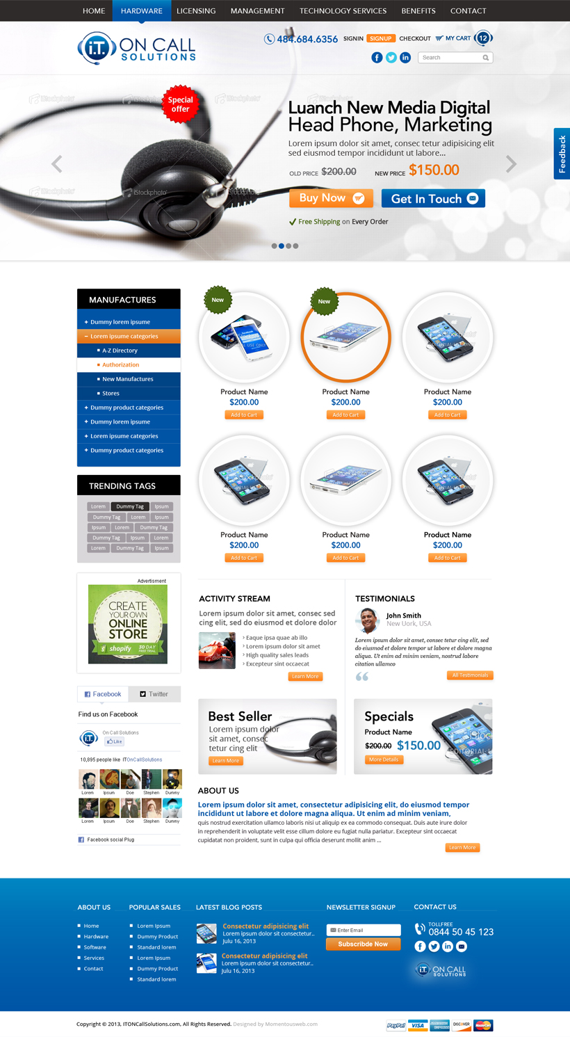 Diseño Web por AVROM para I. T. On Call | Diseño #2094832