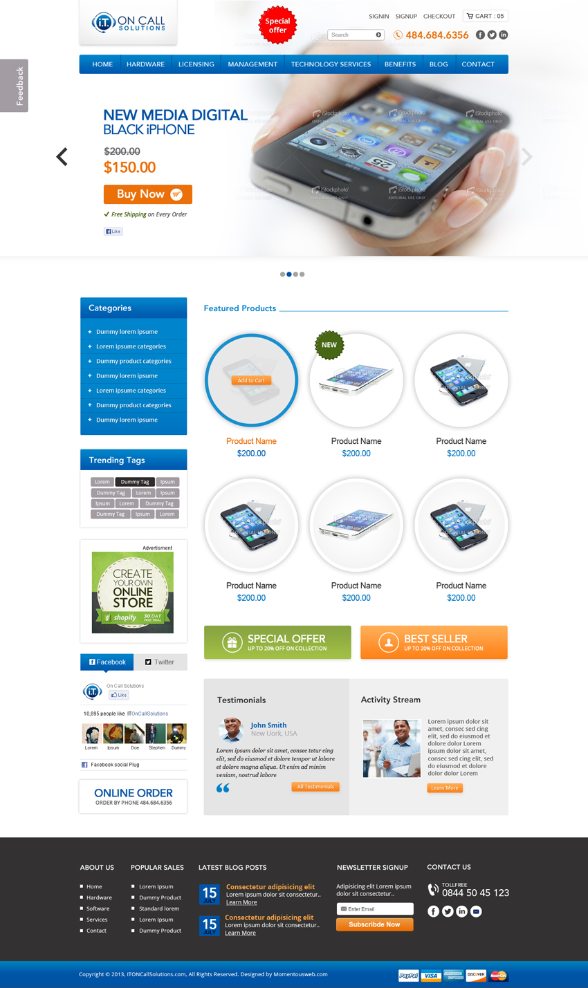 Web Design by AVROM for I. T. On Call | Design #2103456
