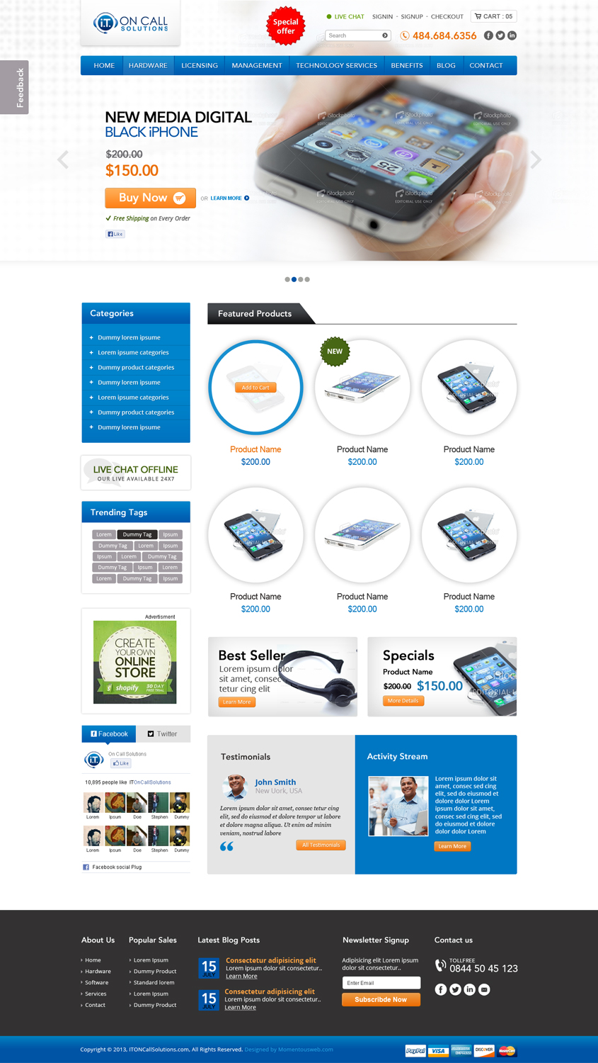 Web Design by AVROM for I. T. On Call | Design #2105507