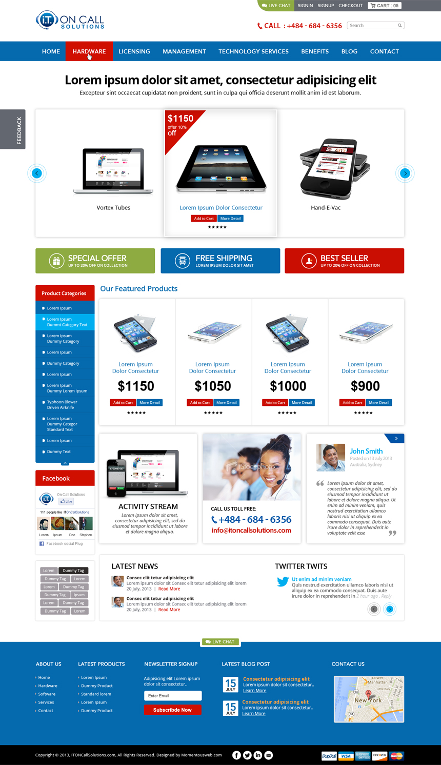 Web Design by AVROM for I. T. On Call | Design #2107750