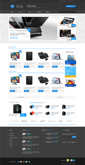 Web Design by Eric Z. for I. T. On Call | Design: #2115654