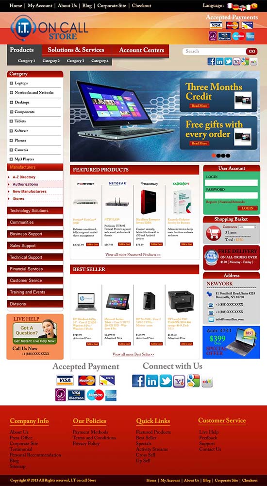 Diseño Web por mannybrie para I. T. On Call | Diseño #2092374