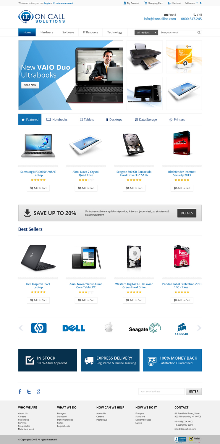 Web Design by OM for I. T. On Call | Design #2082725