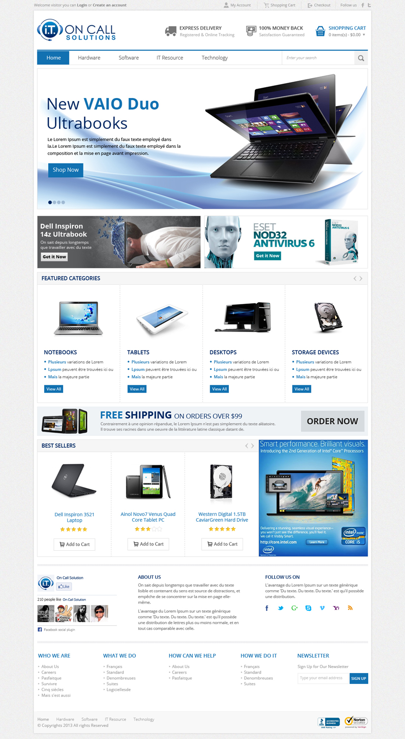 Web Design by OM for I. T. On Call | Design #2087982