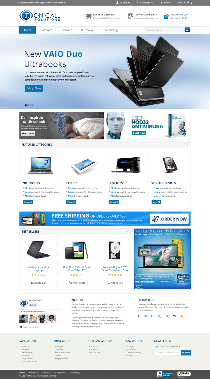 Web Design by OM for I. T. On Call | Design #2093444
