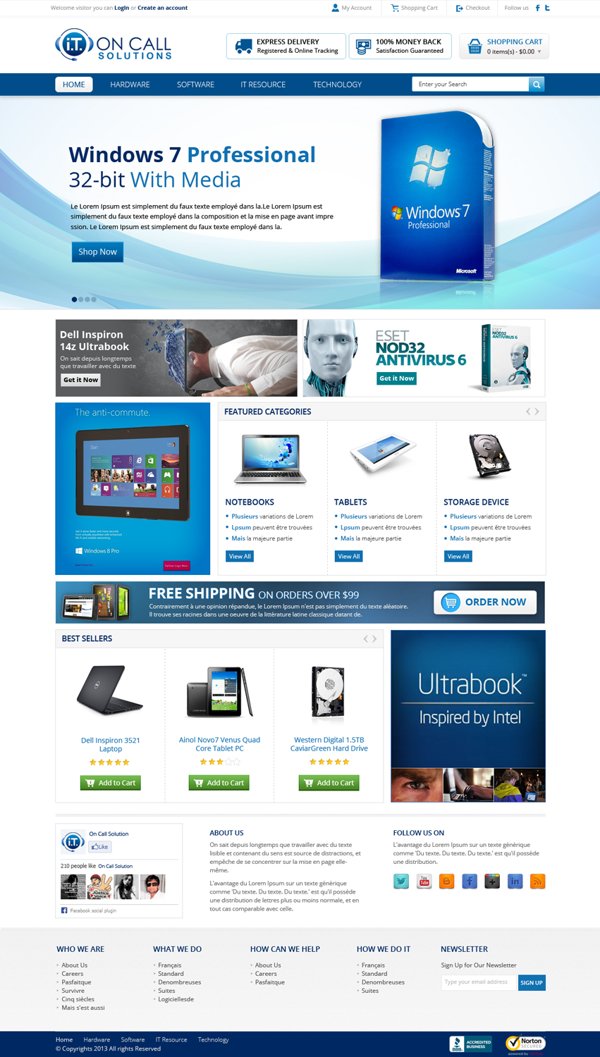 Web Design by OM for I. T. On Call | Design #2098059