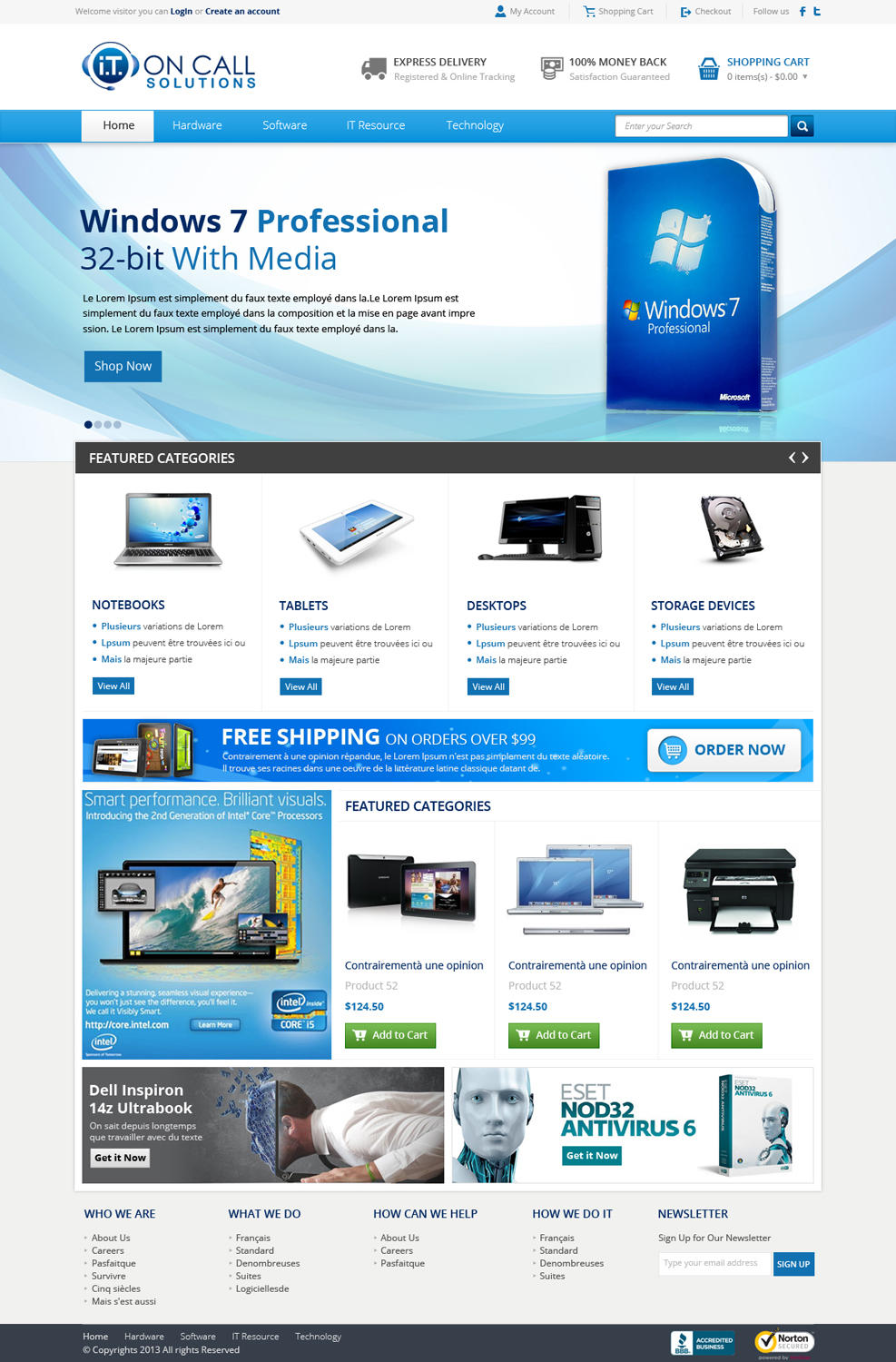Web Design by OM for I. T. On Call | Design #2098068