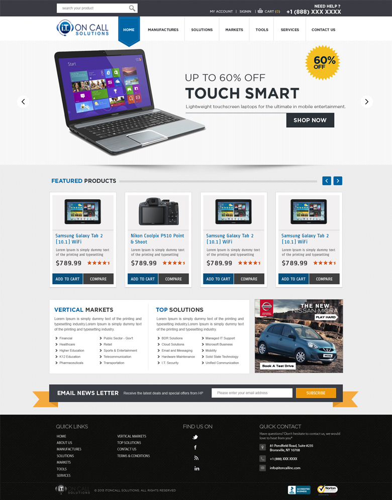 Web Design by dp for I. T. On Call | Design #2071272