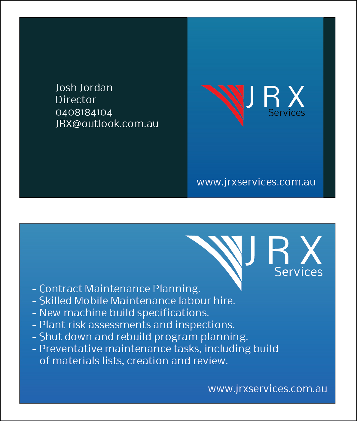Business Card Design by dell95 for JRX Services | Design #2075862
