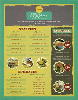 Menu Design by LFS Designs for CA PHE HOLDINGS PTY LTD | Design #2081243