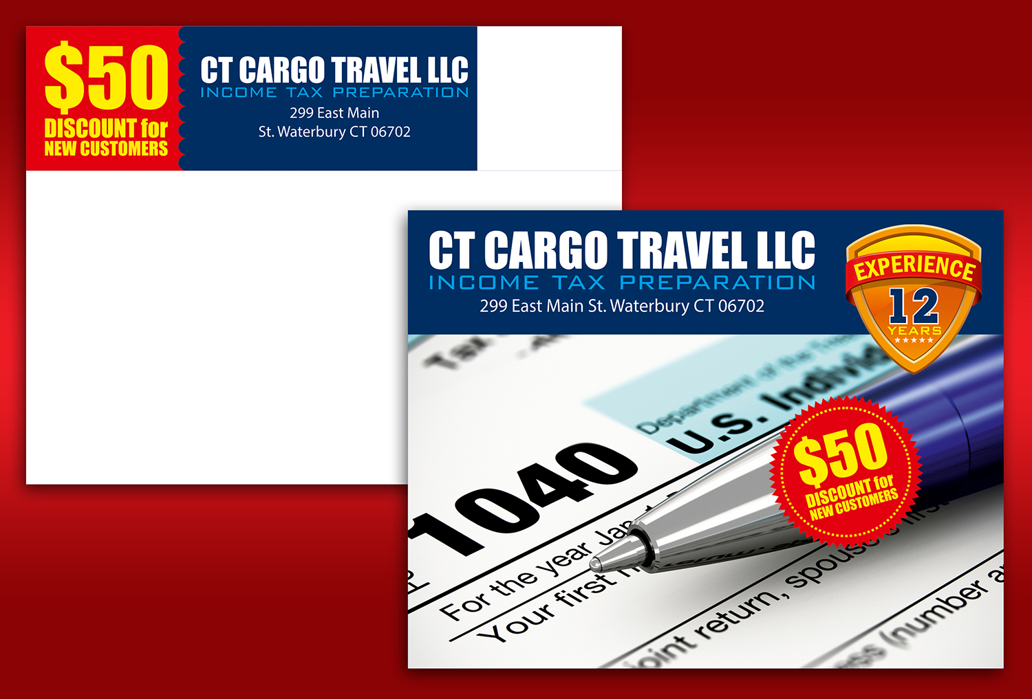 Postcard Design by ALSADESIGN for CT CARGO TRAVEL LLC | Design #9280560