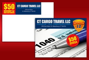 Postcard Design by ALSADESIGN for CT CARGO TRAVEL LLC | Design: #9280560