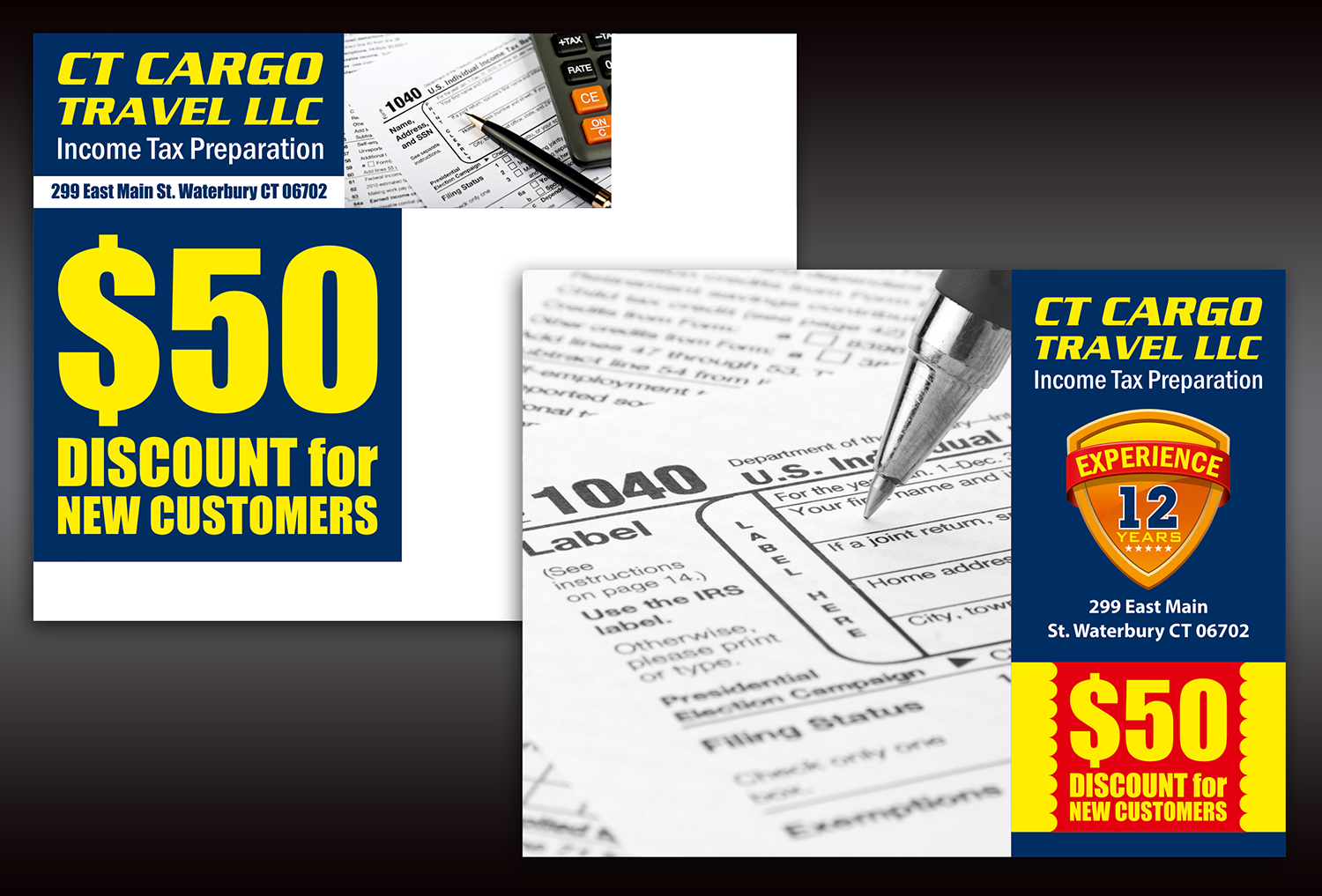 Postcard Design by ALSADESIGN for CT CARGO TRAVEL LLC | Design #9280868