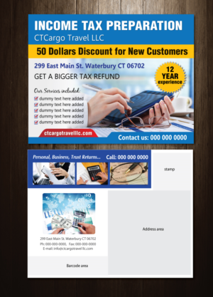 Postcard Design by meet007 for CT CARGO TRAVEL LLC | Design: #9285334