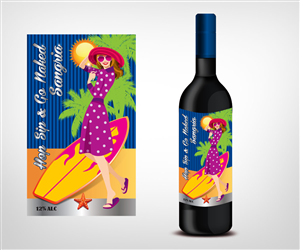 Hop, Sip & Go Naked Sangria bottle label | Graphic Design by Khoo