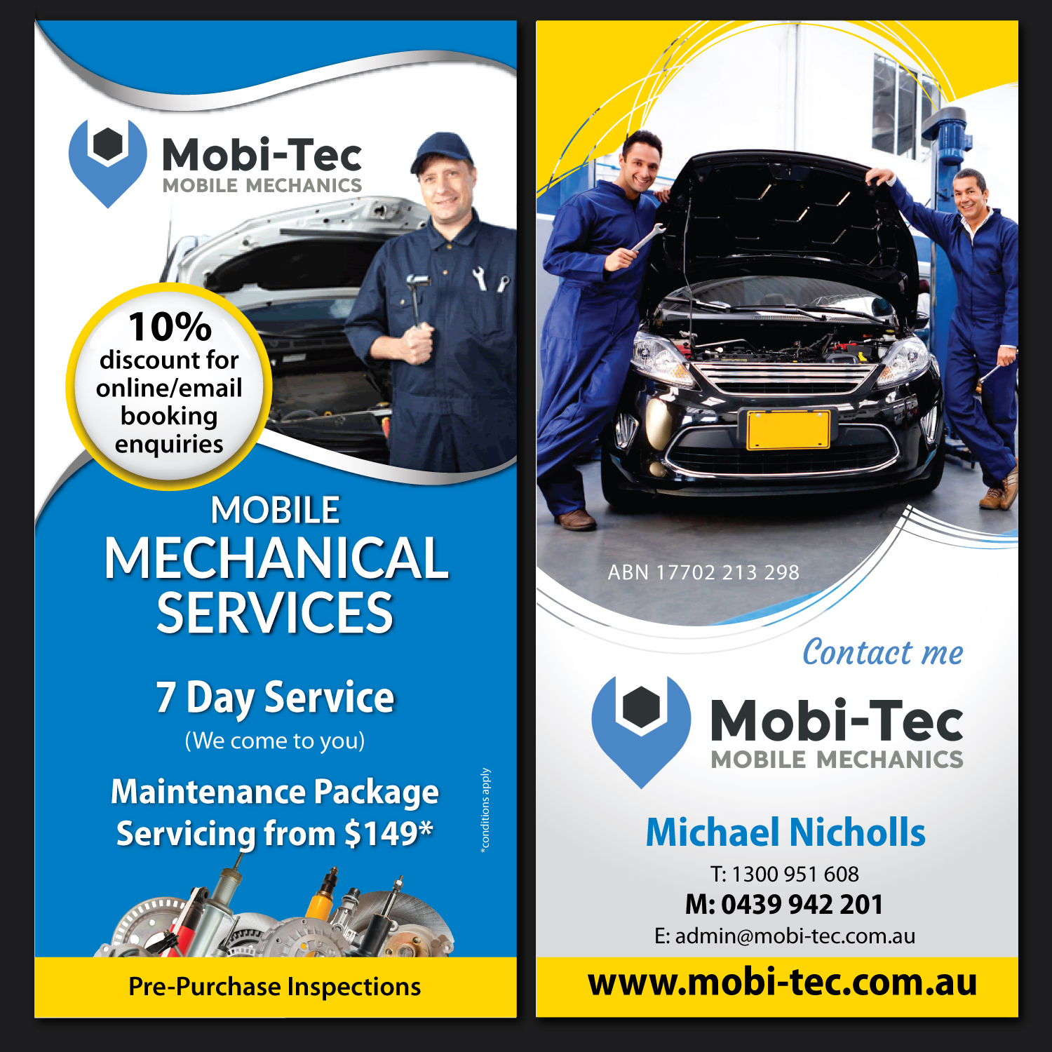 Diseño de Flyer por meet007 para Mobi-Tec Automotive Service Centre | Diseño #13310842