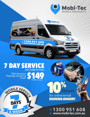 Flyer Design by Marketing Wings for Mobi-Tec Automotive Service Centre | Design: #13299785