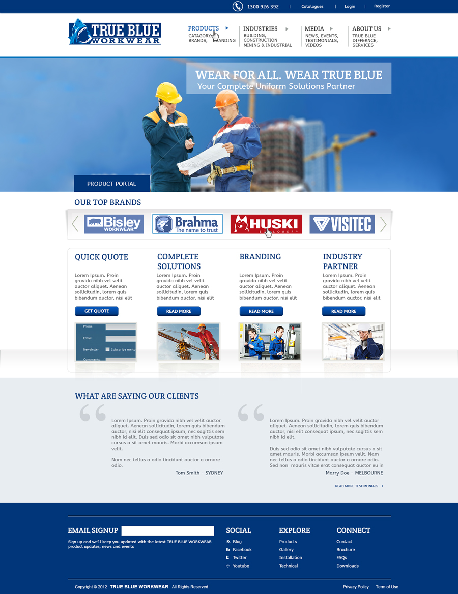Web Design par ctbors pour THE PURELY TRUE BLUE GROUP PTY LTD | Design #2062230