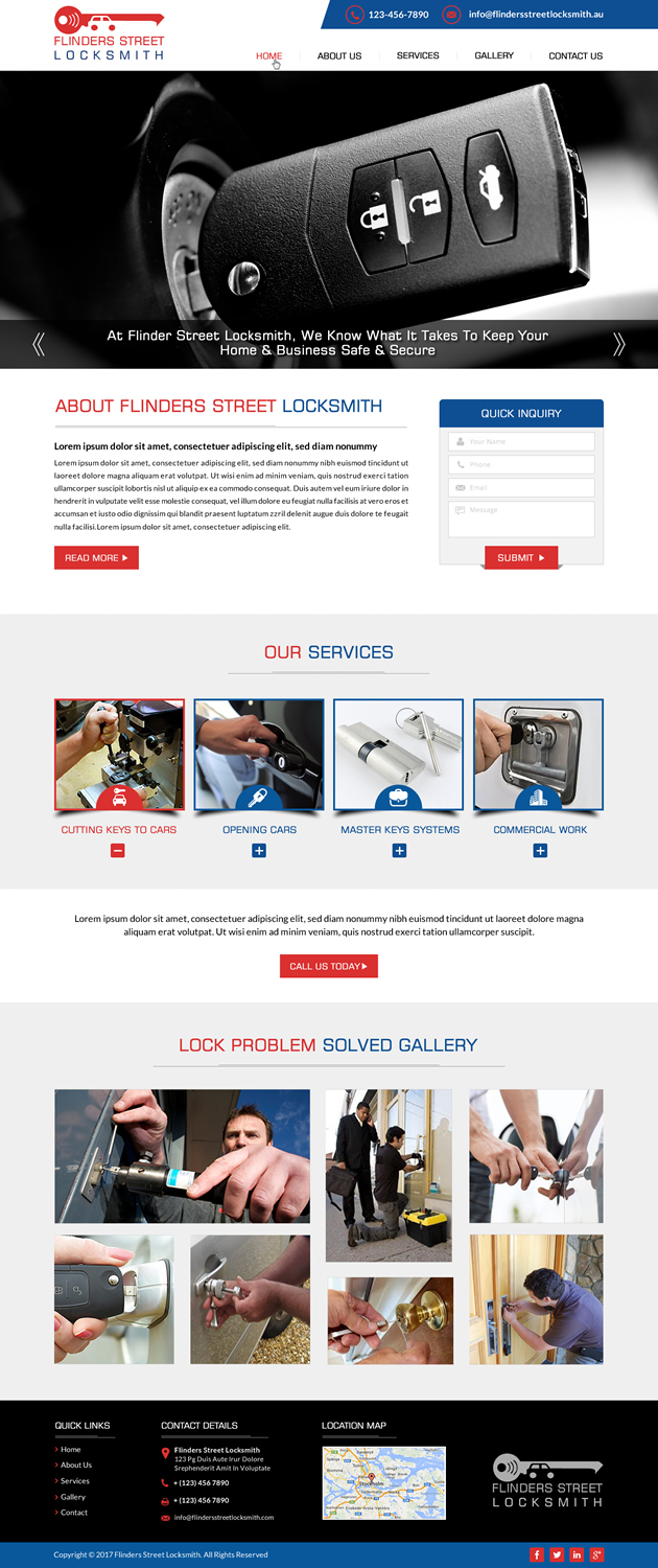Web Design by Shayona for Expert Locksmiths | Design #14870199