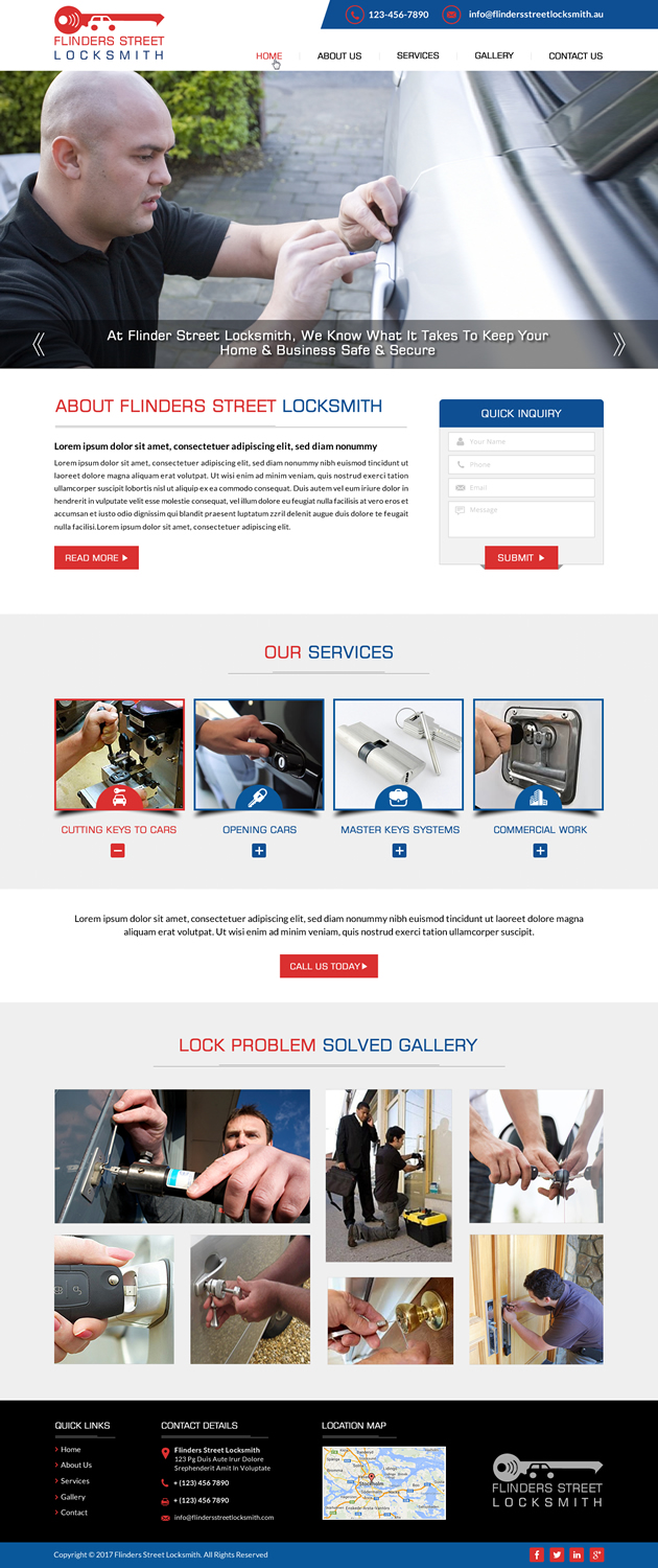 Diseño Web por Shayona para Expert Locksmiths | Diseño #14870200