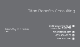 Business Card Design by mush for Titan Benefits | Design: #9360546