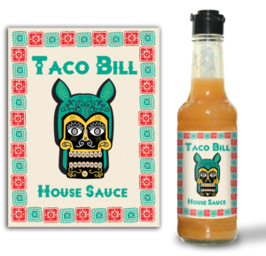 Taco Bill Mexican Restaurant need a design for their labels to be put on hot sauce bottles and wine  | Diseño de Empaque por Monsterish