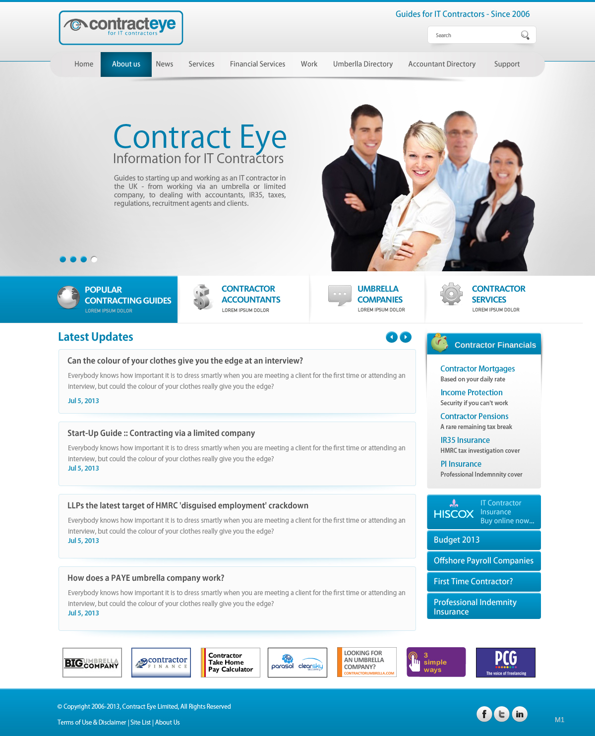 Wordpress Design by pb for Contract Eye Limited | Design #2051748